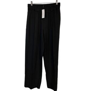 Topshop‎ Wide Leg Ruffle Elastic Waist Black Women's Pull on  Pants NWT Size 8
